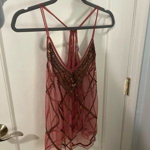 Stunning Kimchi Blue Pink Sequins Top with Gorgeous Detailing